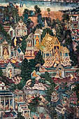 Bangkok Wat Pho, mural paintings of the ubosot. 